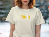 Trendy white SHAKTI print custom short sleeve t-shirt