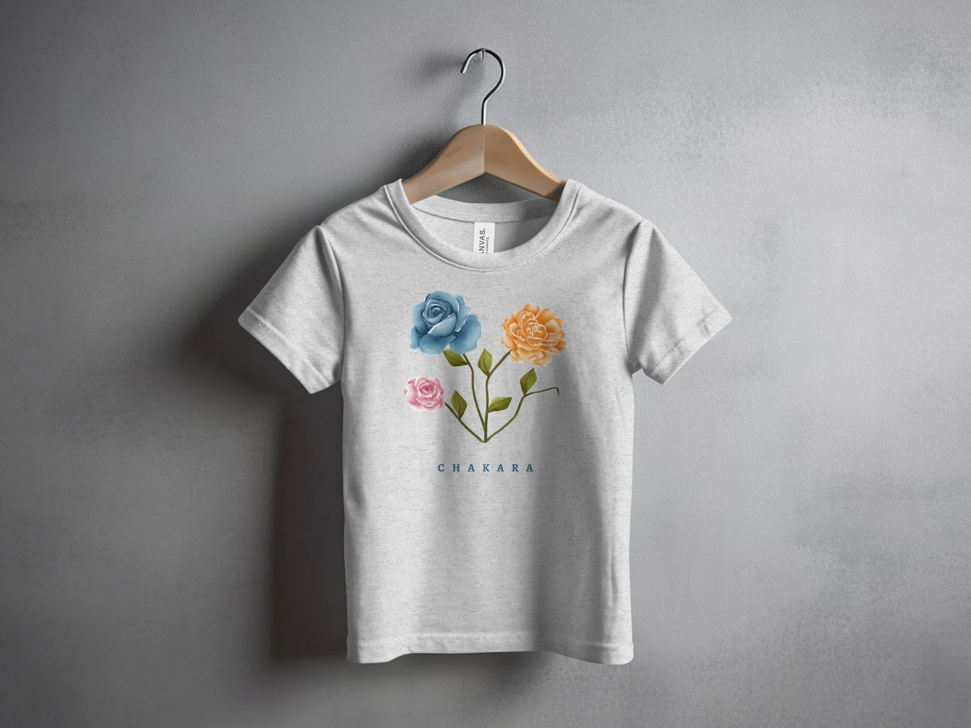 Elegant Floral T-Shirt with Chakra Graphic Design