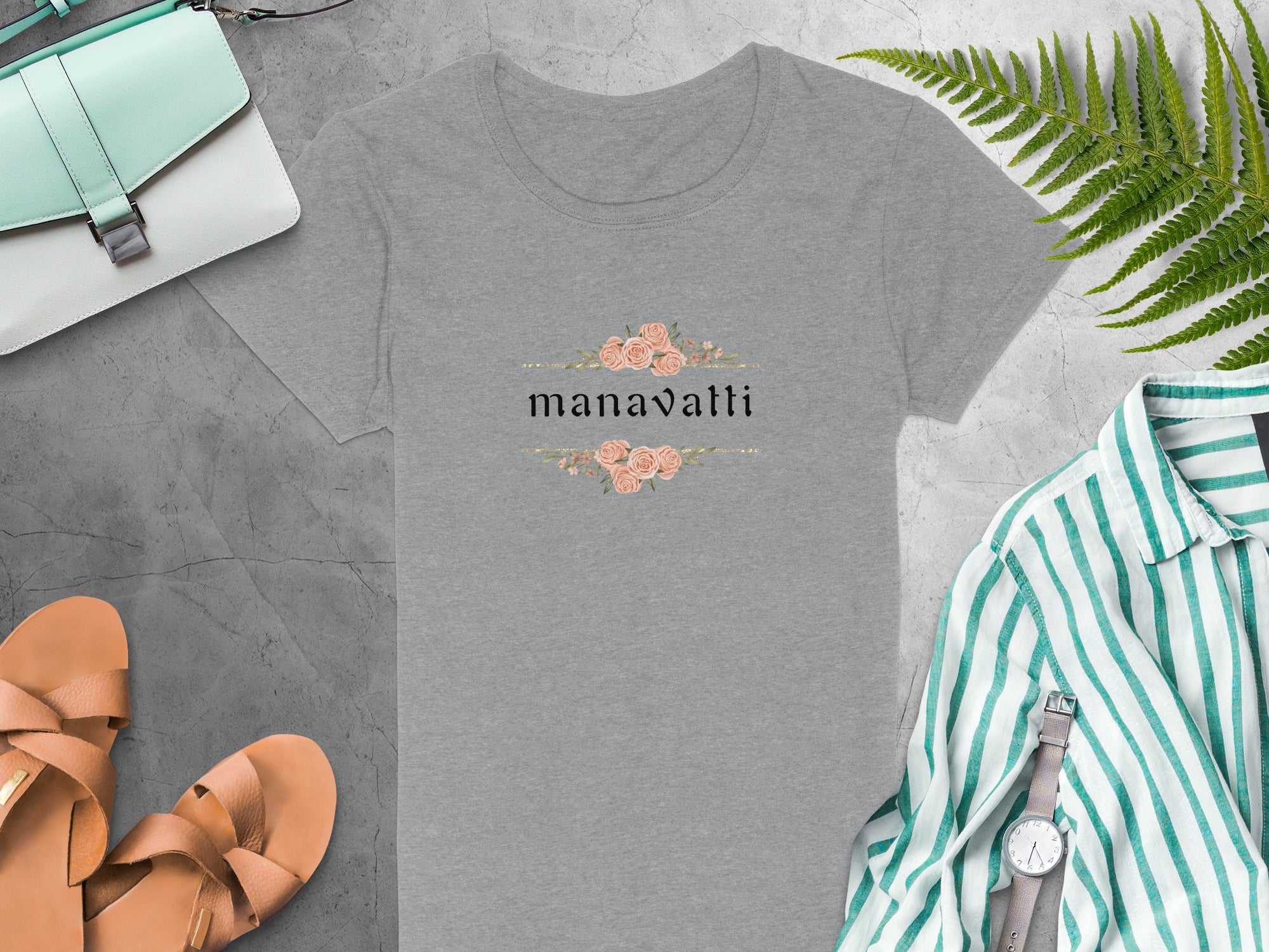 Elegant Graphic 'Manavalti' Design T-Shirt Product