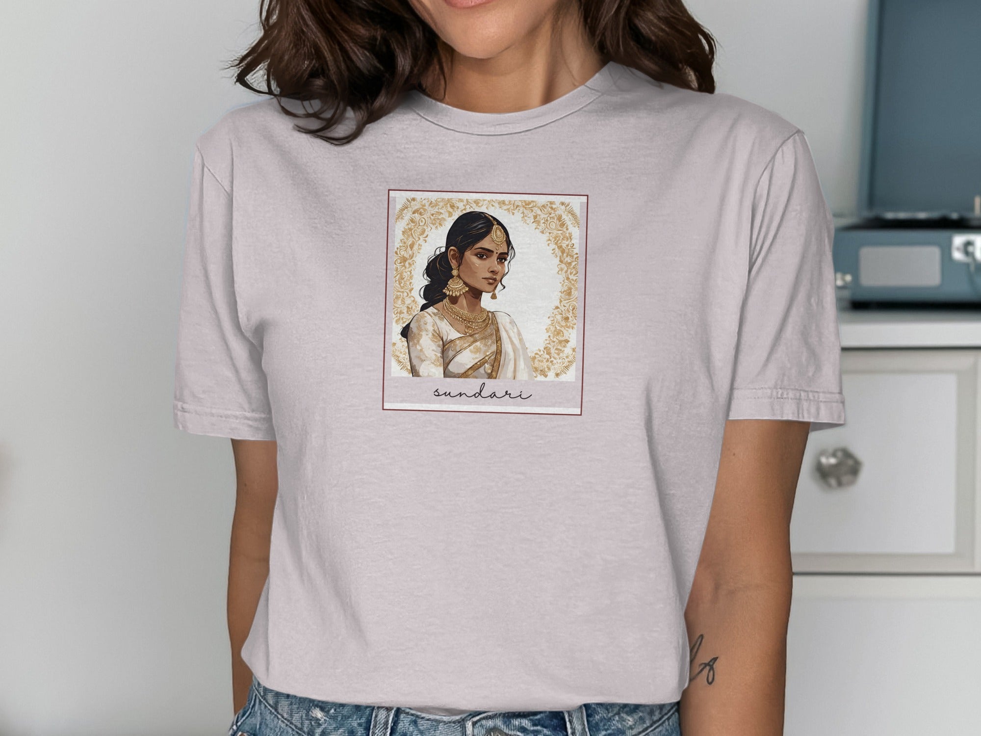 Traditional Malayali Woman Artistic Graphic Tee