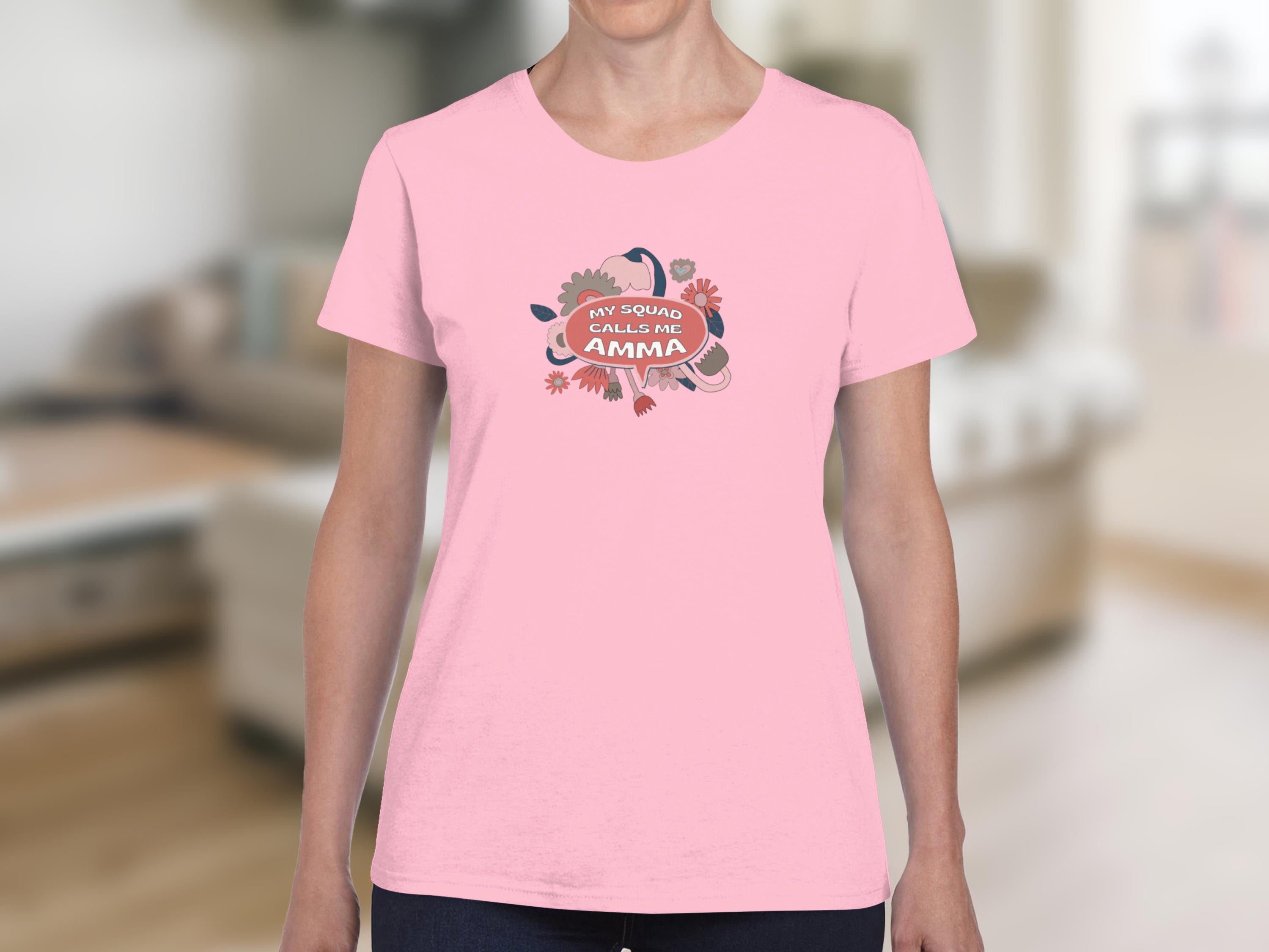My Squad Calls Me Amma Pink Graphic Tee