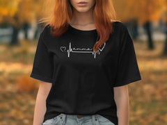 Heartbeat Mama Shirt with Autumn Background Design
