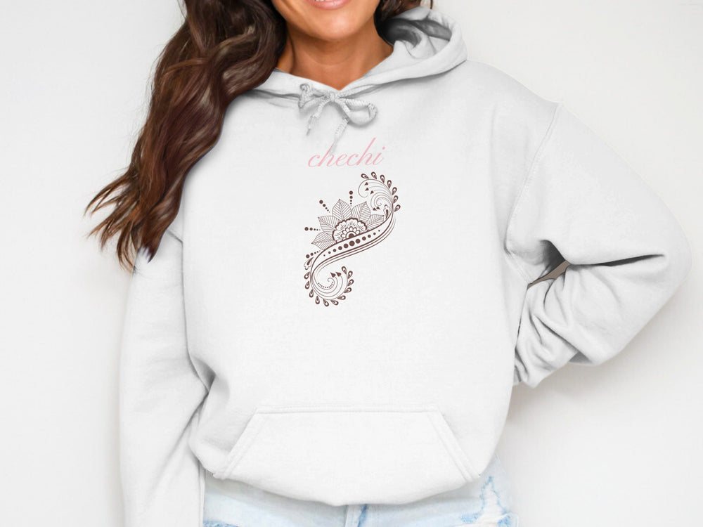 Embroidered Floral Casual Chechi Hoodie