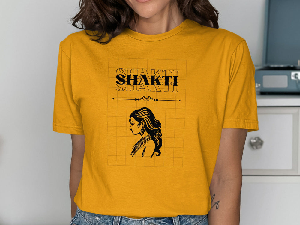 Shakti Graphic Tee with Intricate Female Silhouette Design