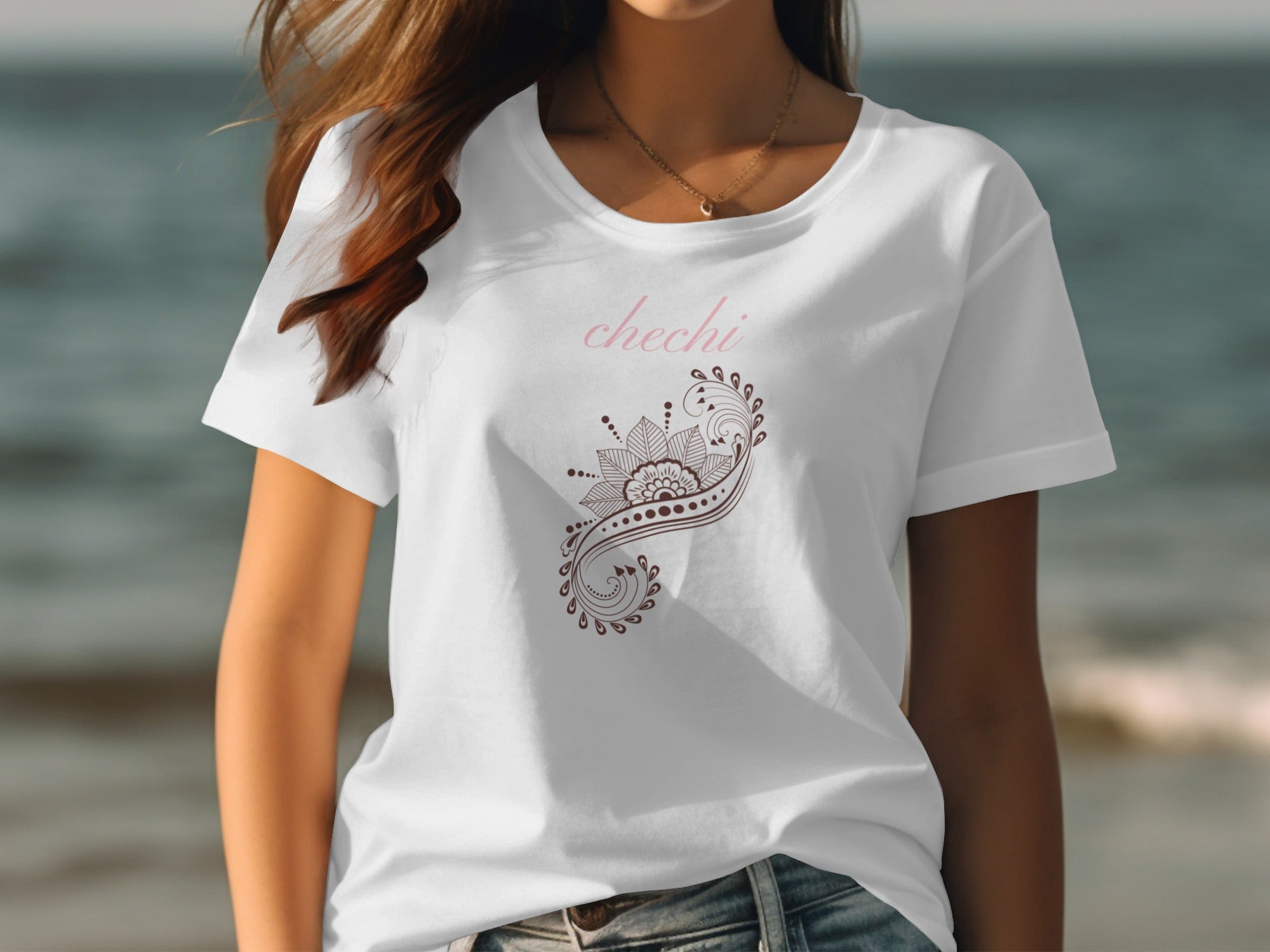 Chechi Floral Graphic Tee Casual Print T-shirt