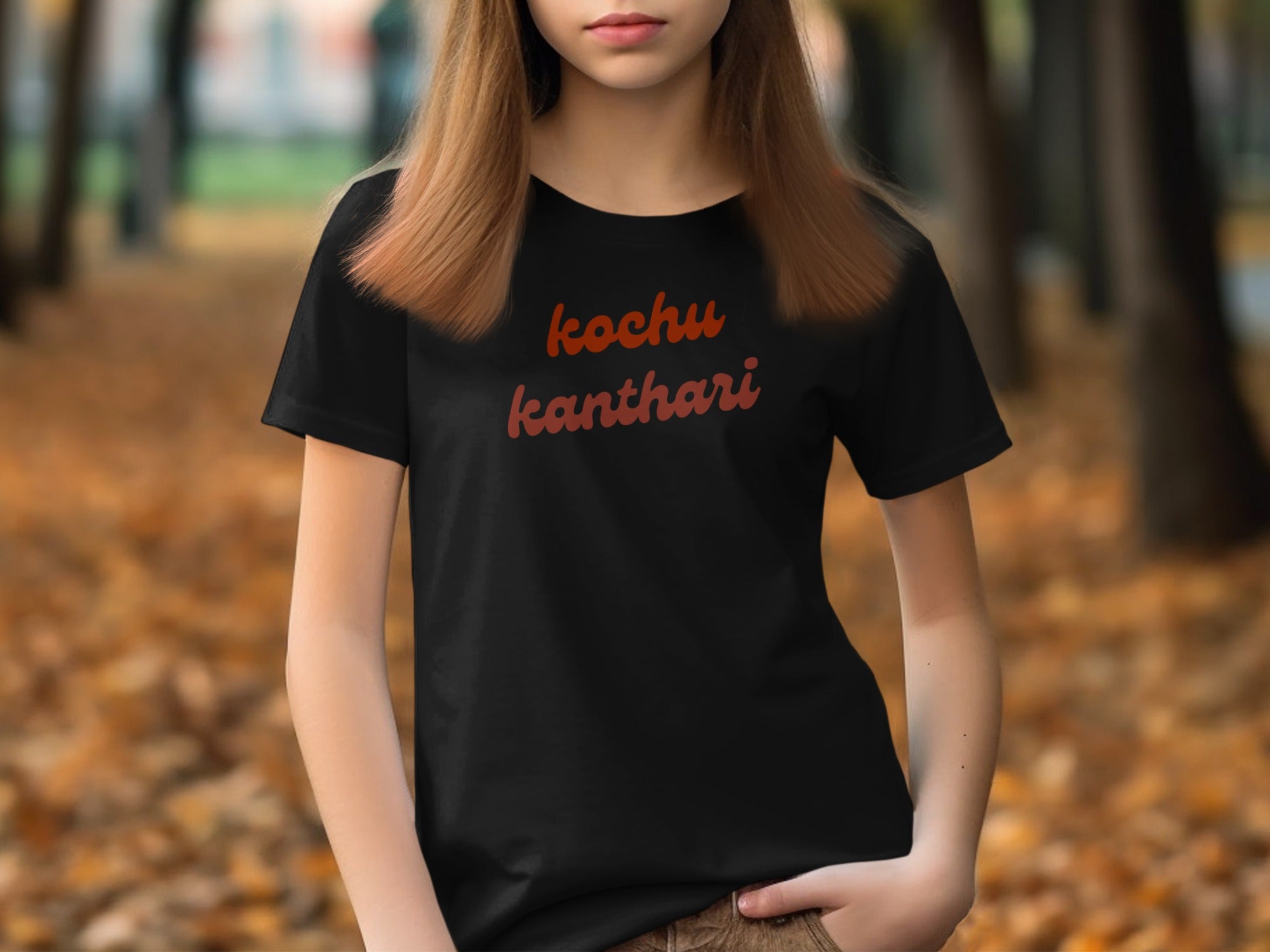 Kochu Kanthari Printed Black Casual Tee