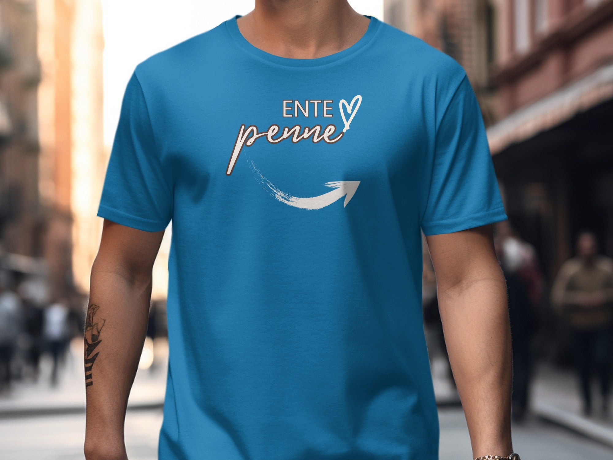 ENTE PENNE Heart Arrow Graphic Design T-Shirt