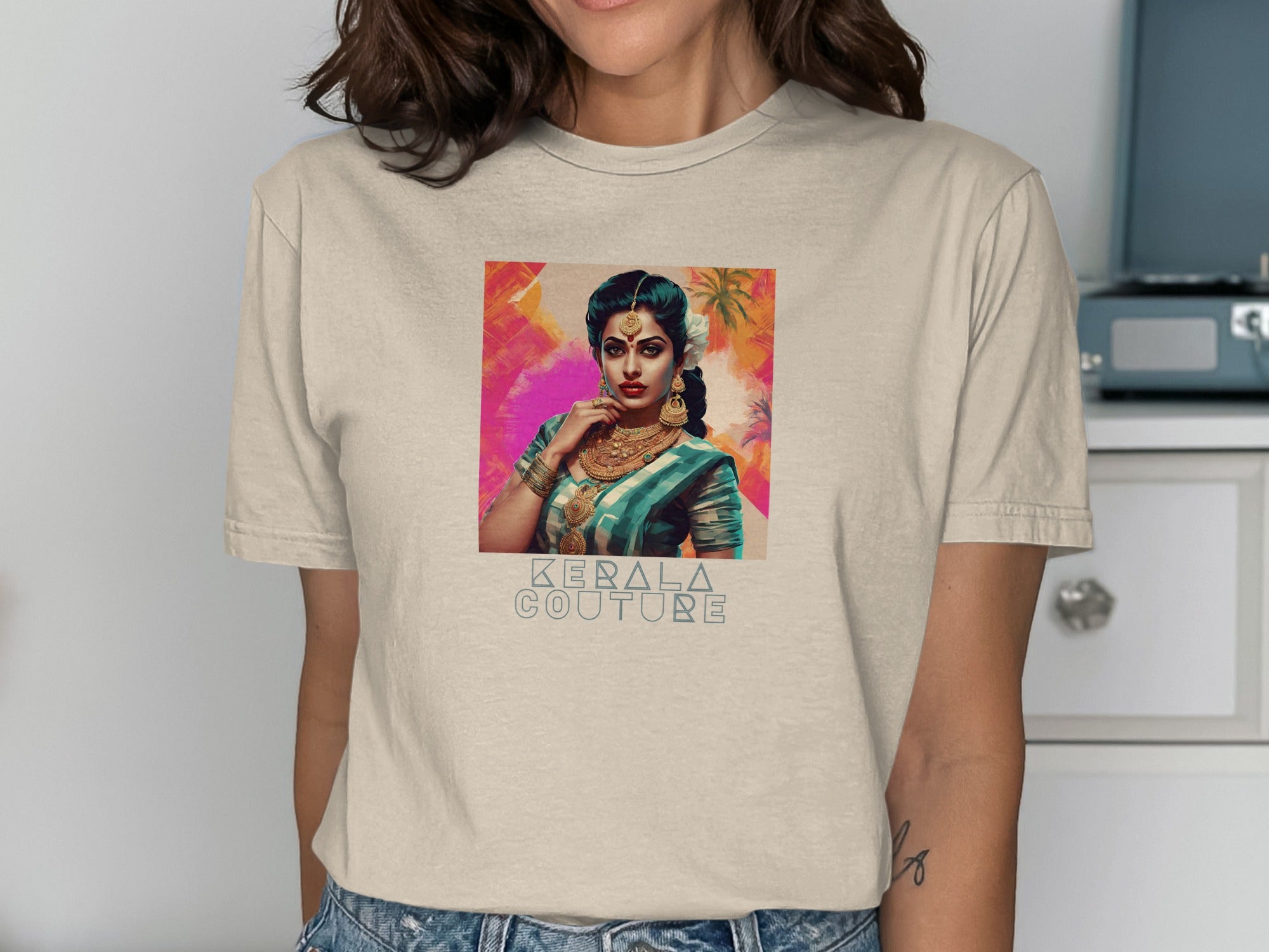 Kerala Couture Vibrant Artistic Portrait Shirt