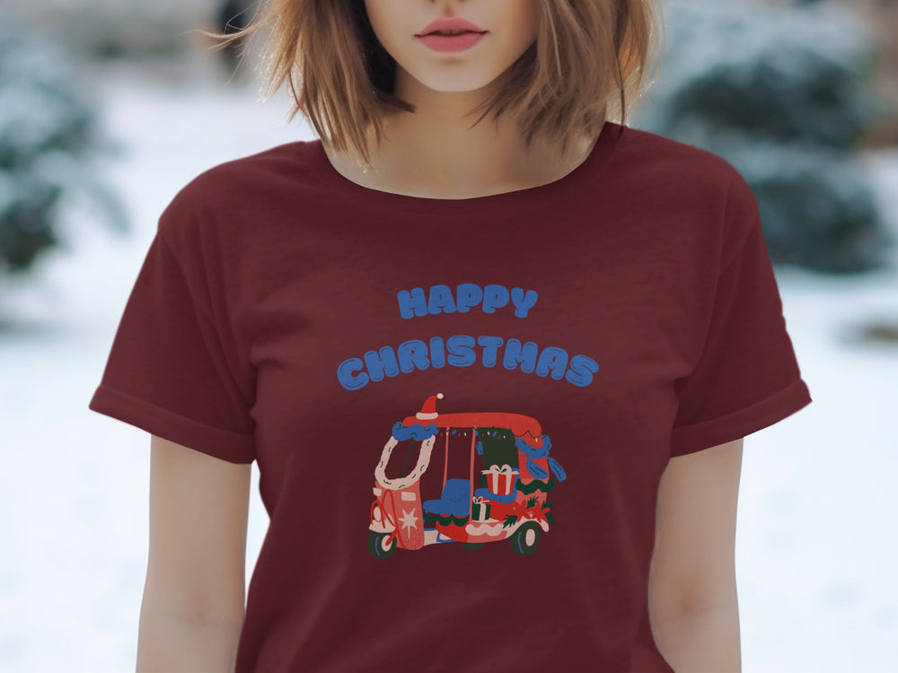 Happy Christmas Festive Auto Rickshaw Shirt