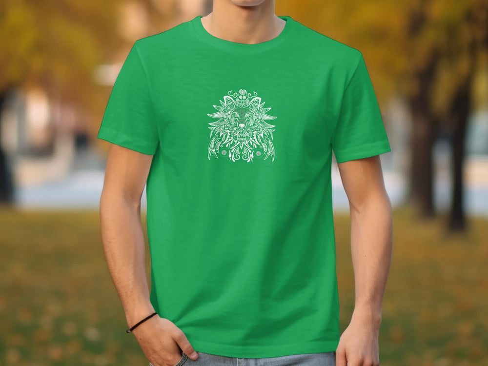 Stylish Green Shirt with Artistic Floral Design shirt