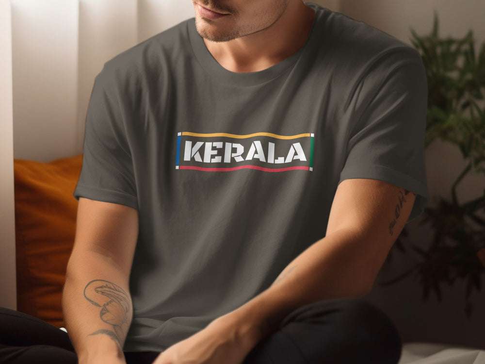 Kerala Graphic Tee with Colorful Border Design