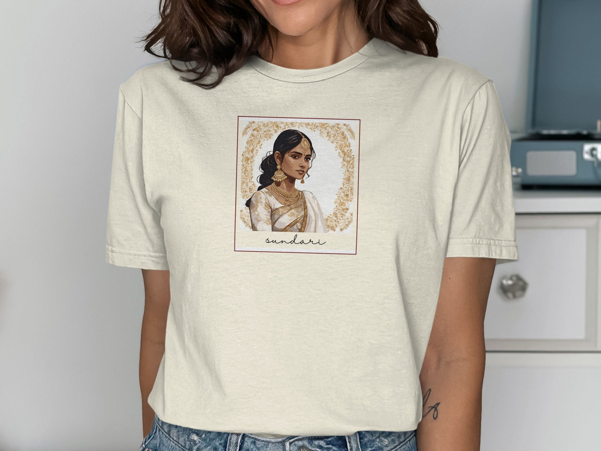 Stylish Graphic Tee With Elegant Woman Design