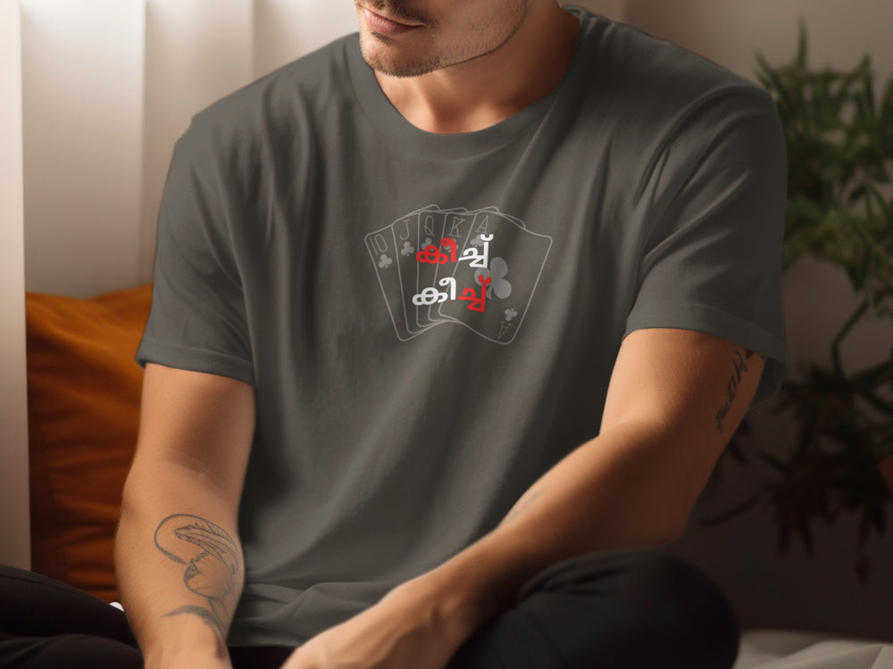 Bold Graphic Print Playing Cards Design T-shirt