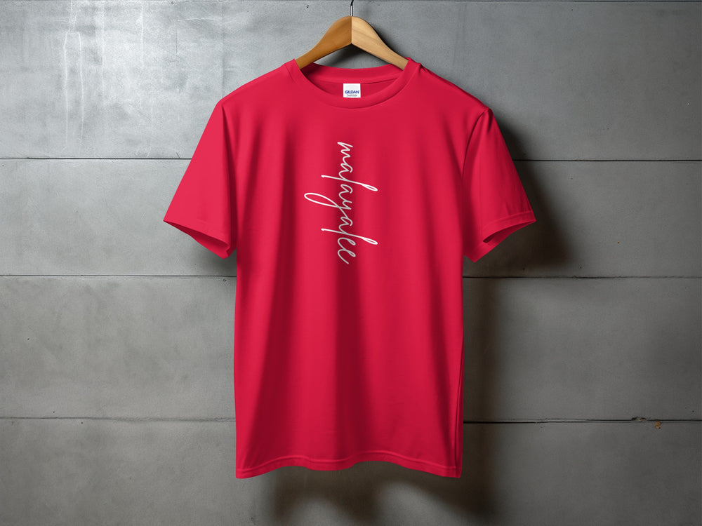 Unique Red Shirt with Stylish Lettering Design