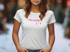 #Mallubarbie White Graphic Tee for Casual Wear