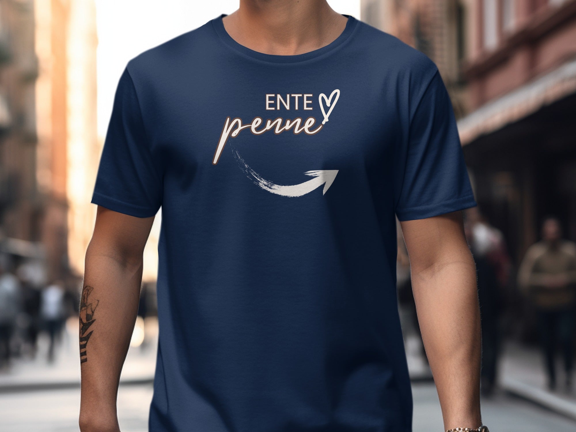 ENTE penne heart arrow graphic design t-shirt