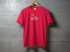 Red Shirt with Musical Instrument Design T-shirt