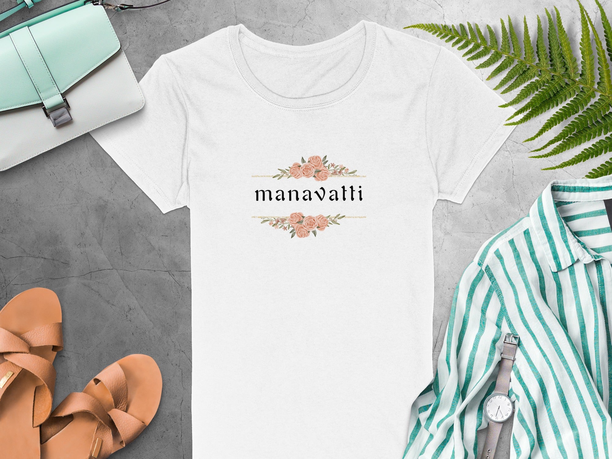 Manavalti Floral Design Casual Fashionable T-Shirt