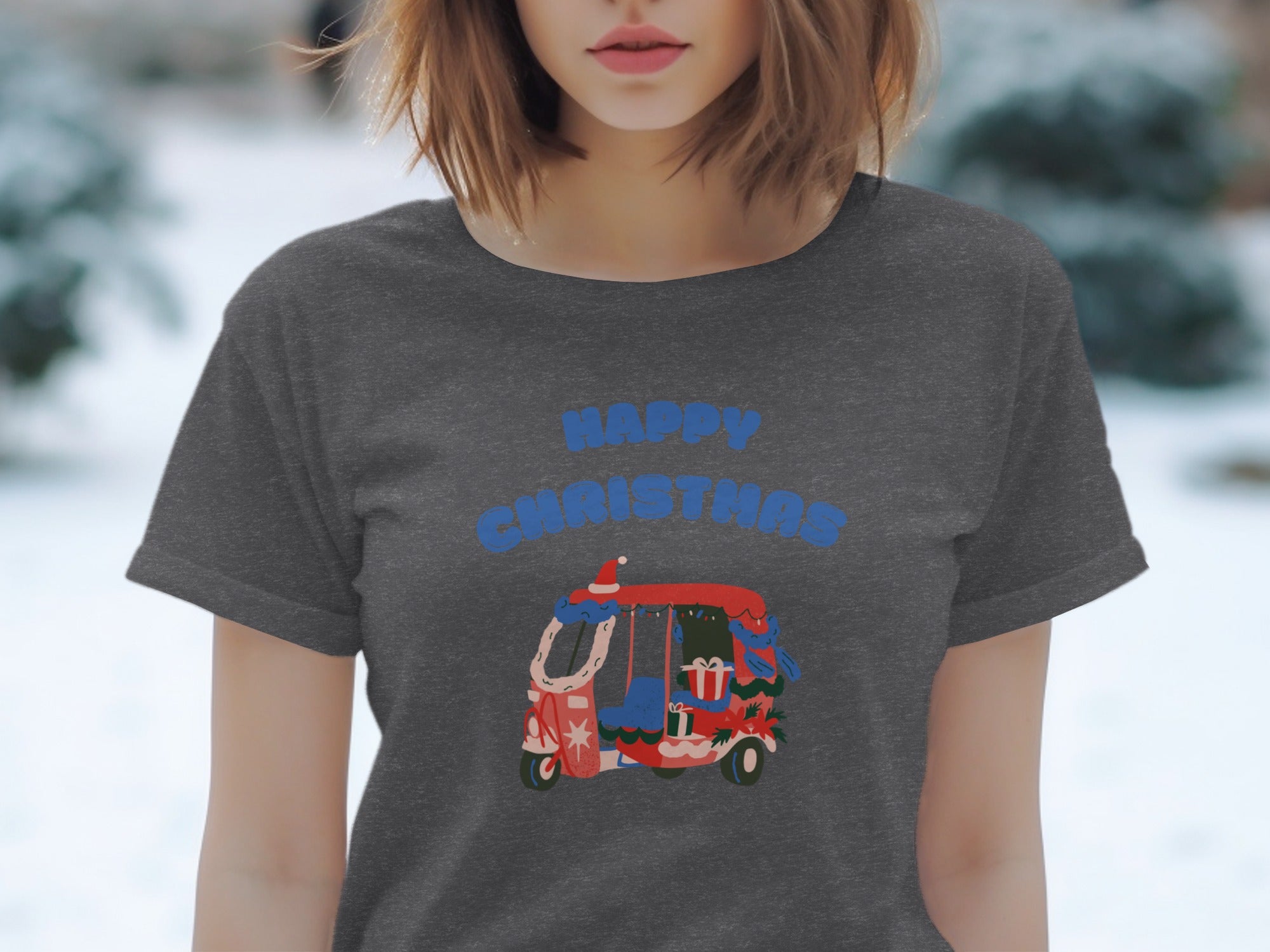 Happy Chrishthas Tuk Tuk Santa and Gifts T-shirt