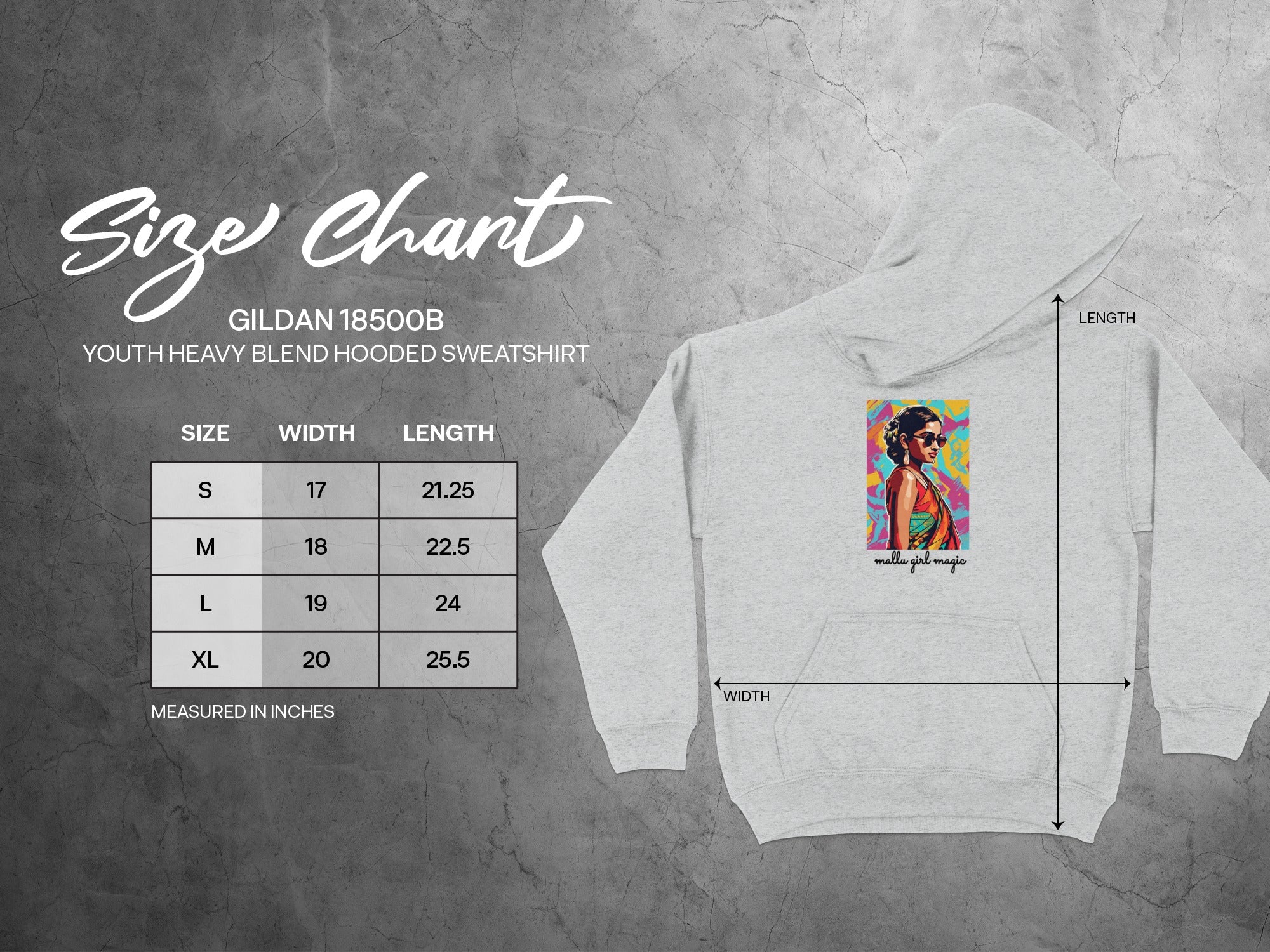 Youth Heavy Blend Hooded Sweatshirt Vibrant Artwork
