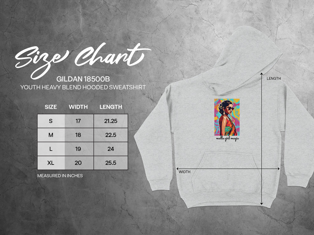 Youth Heavy Blend Hooded Sweatshirt Vibrant Artwork