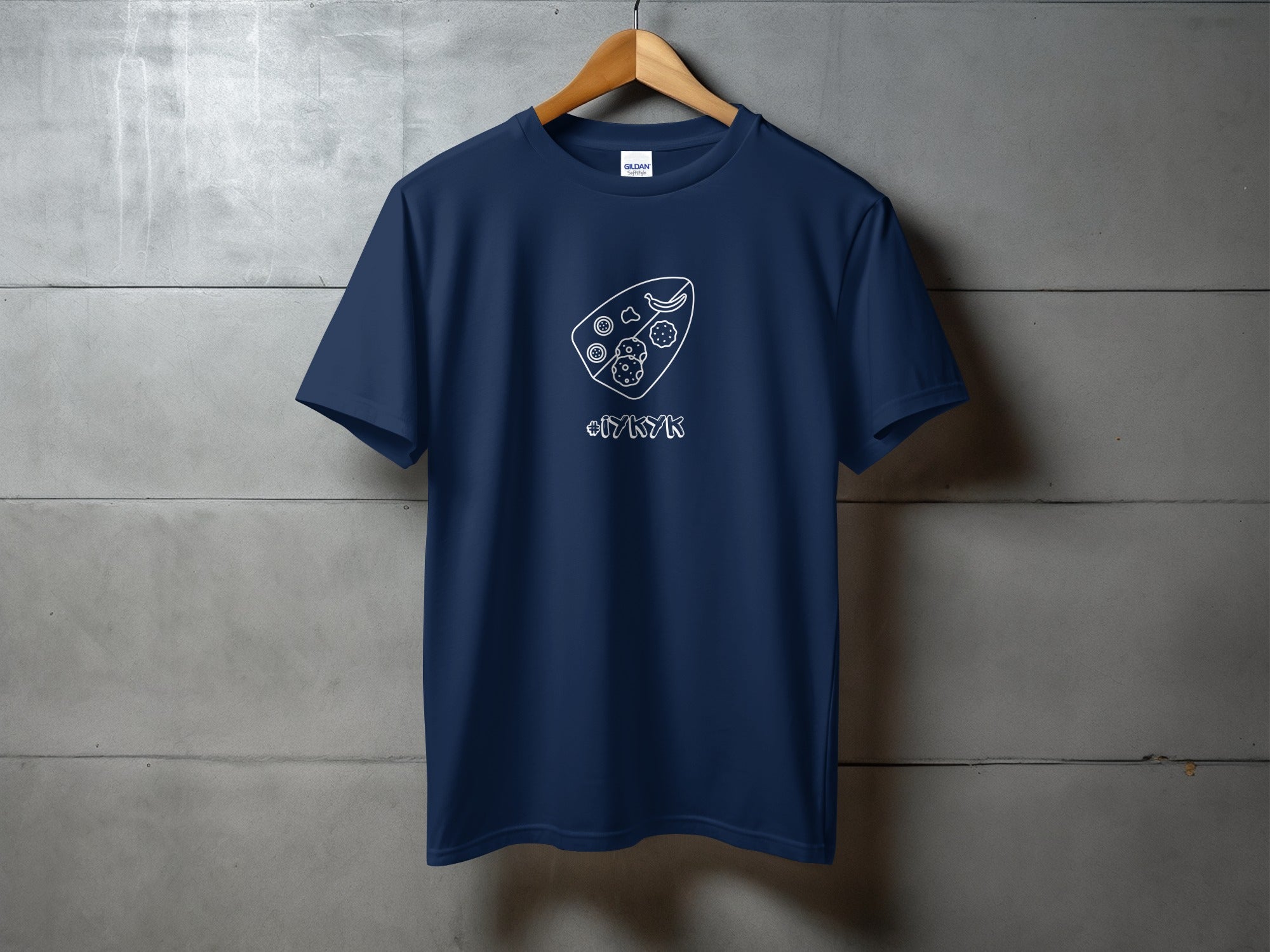 Cool Pizza Print Navy Blue Graphic Tee Product