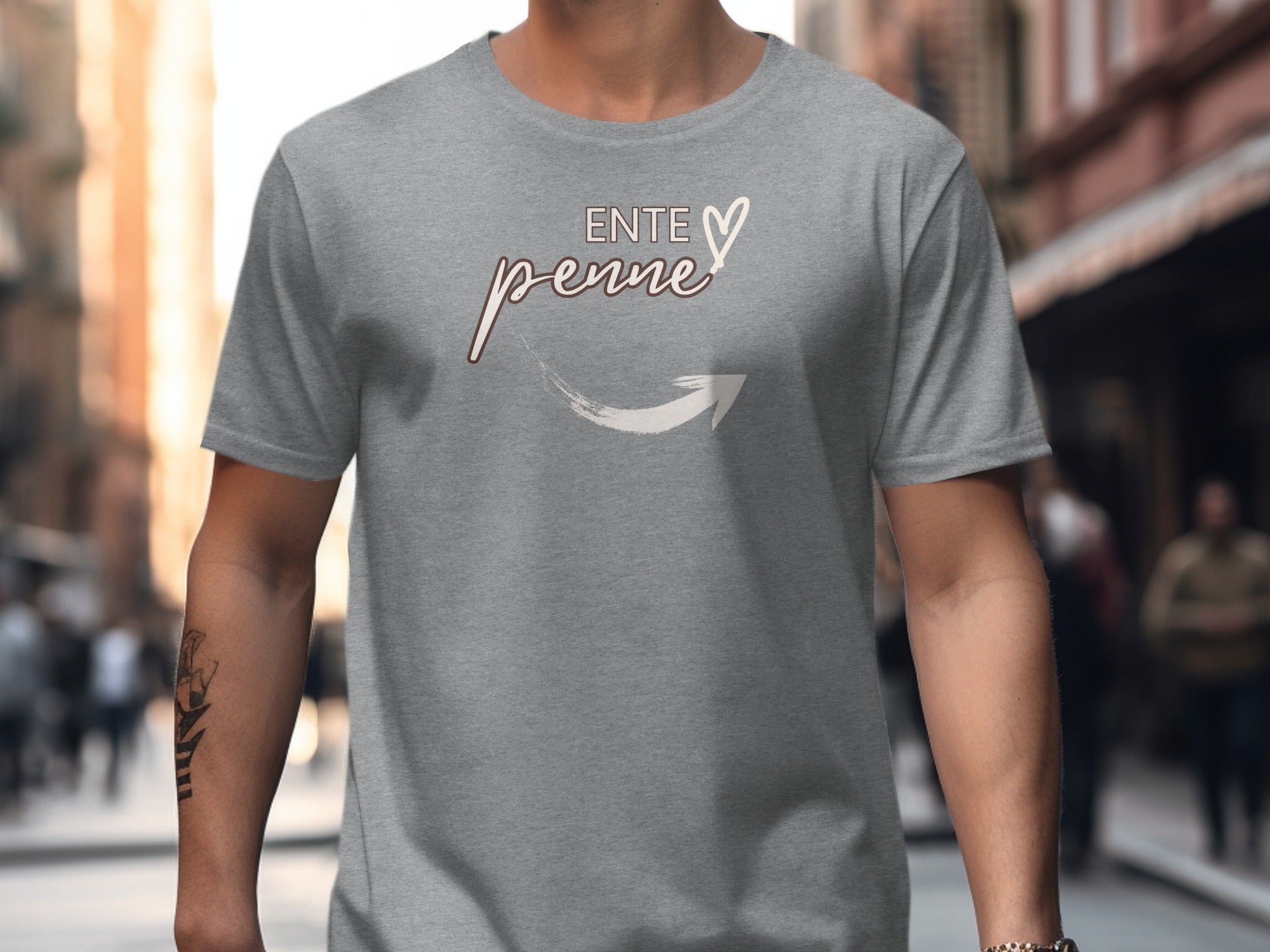 Ente Penne Gray Casual Fashion T-shirt