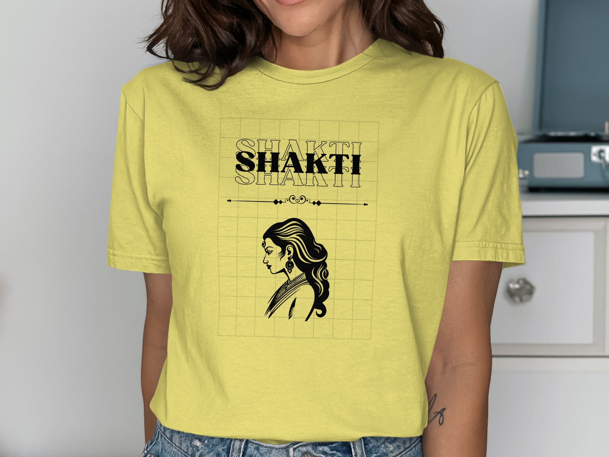 Vintage Shakti Yellow Graphic Tee Shirt Product