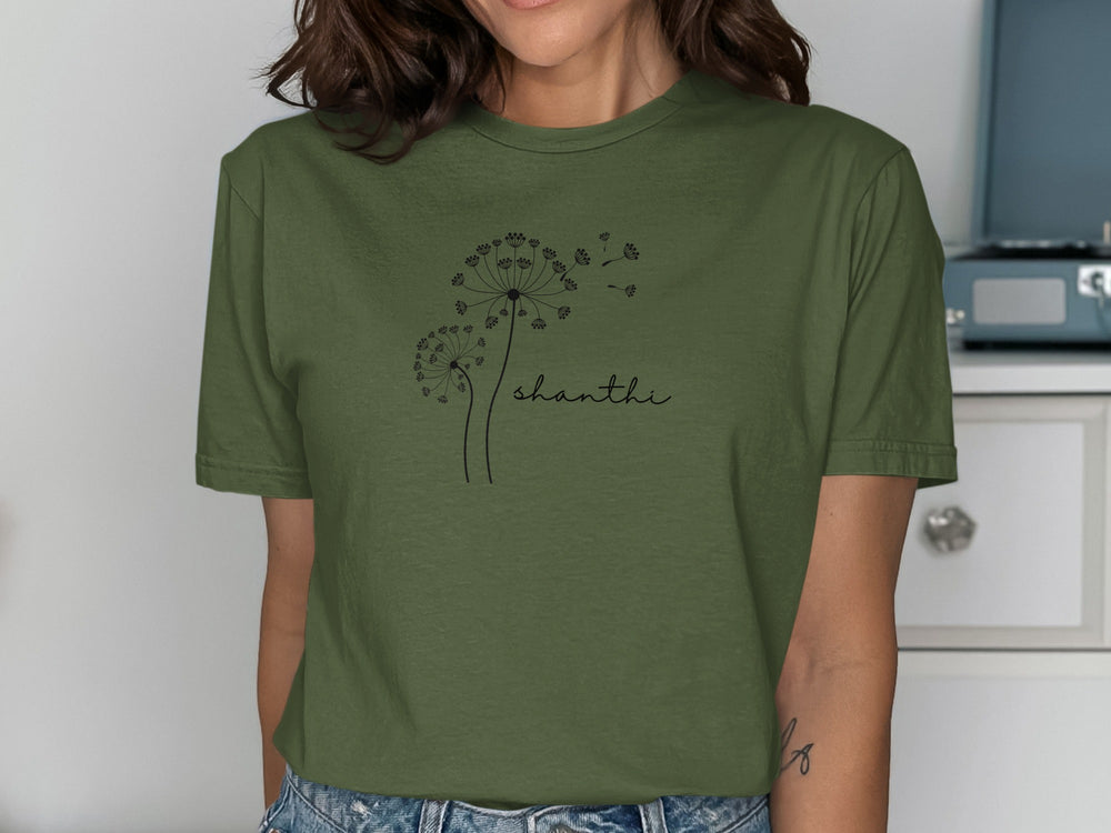Dandelion And Butterflies Design Shanthi T-Shirt