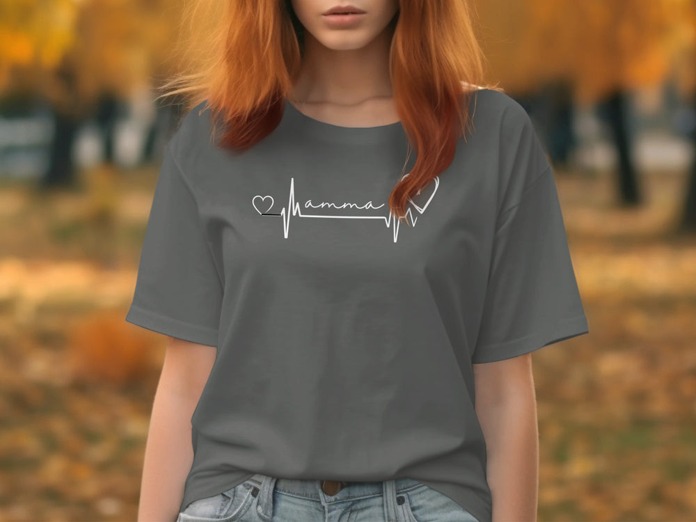 Mamma Heartbeat Graphic Halloween Shirt