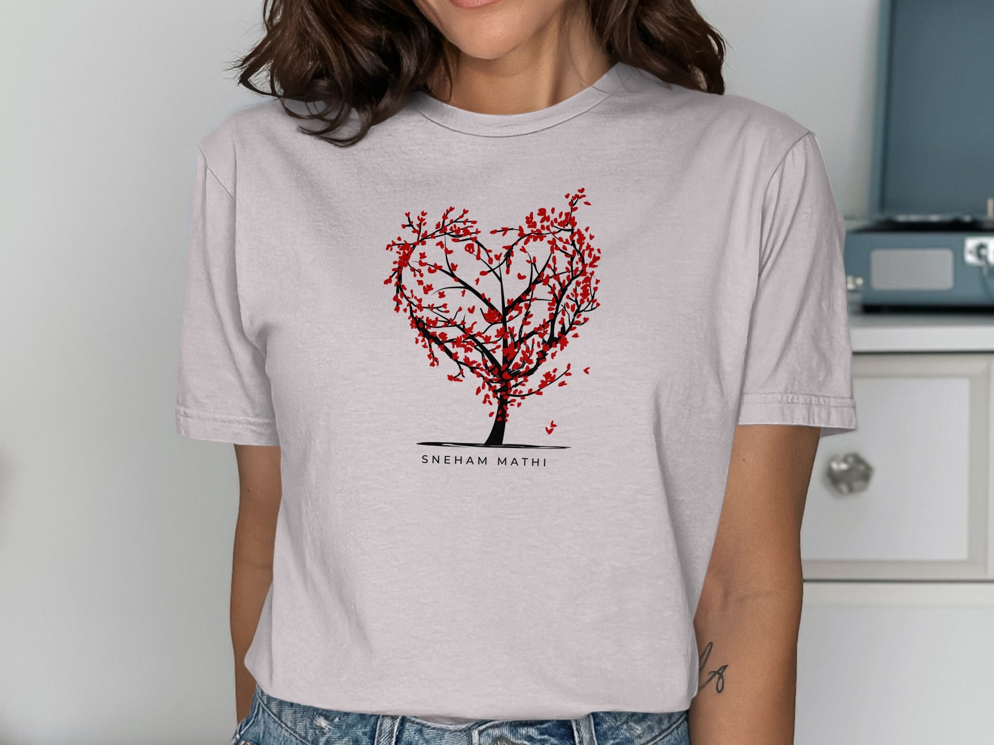 Heart Shaped Tree Art SNEHAM MATHI Design Shirt
