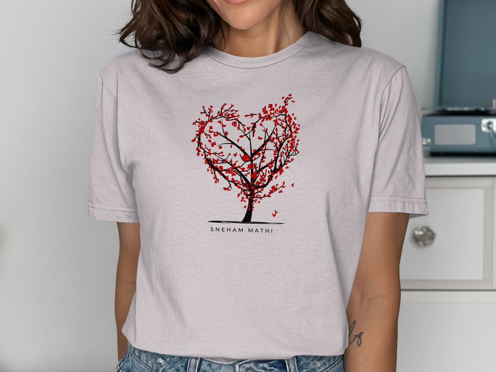 Heart Shaped Tree Art SNEHAM MATHI Design Shirt