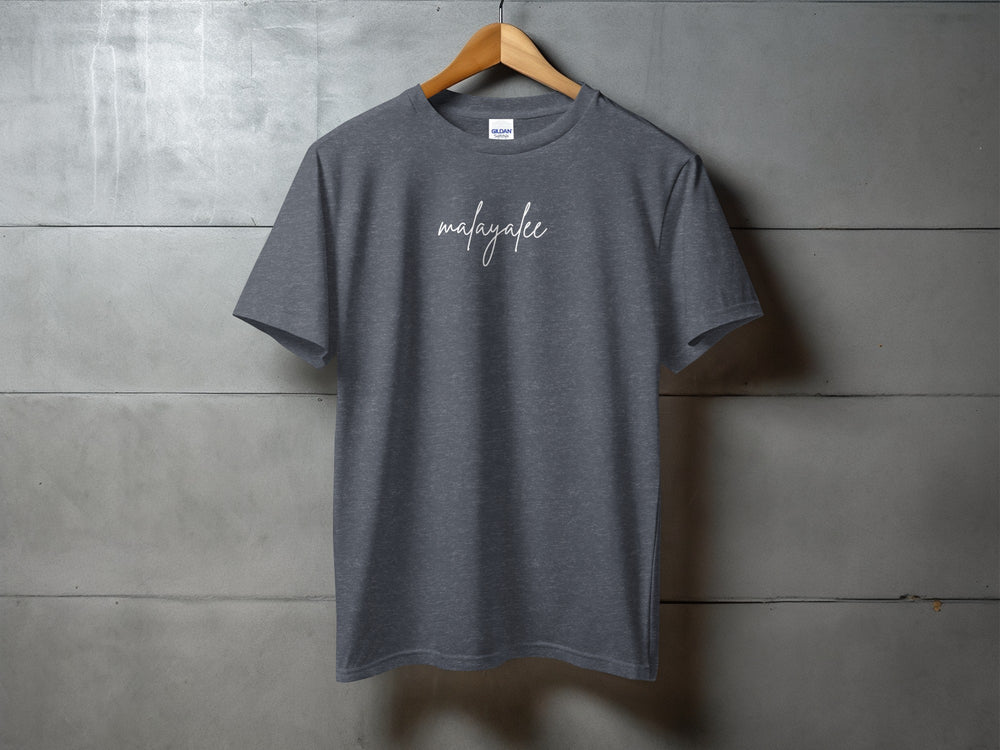 Stylish gray T-shirt with chic handwritten-style text