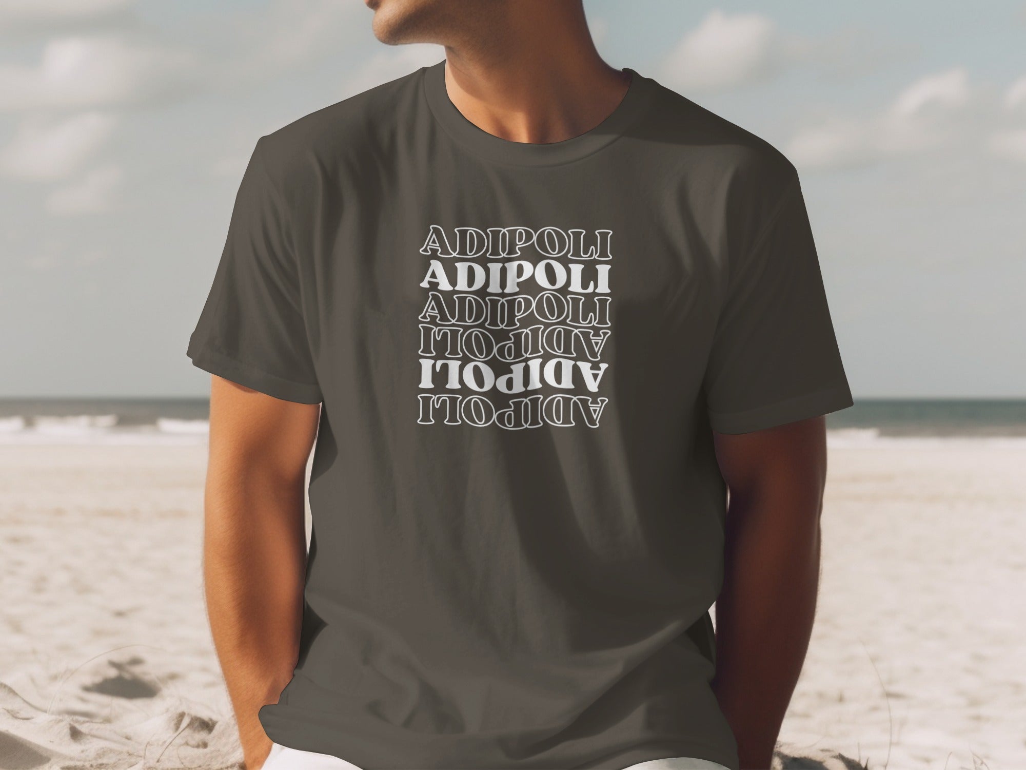 Adipoli Text Design Trendy Casual Streetwear T-Shirt