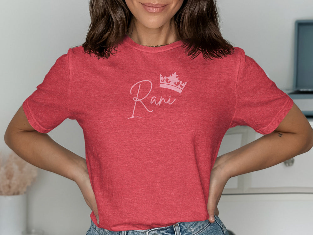 Red Rani Graphic Tee with Crown Design Shirt