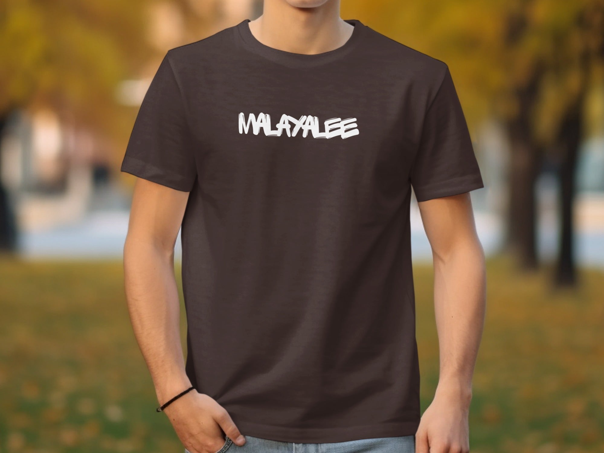 Stylish Black T-Shirt with Malayalee Graphic Print