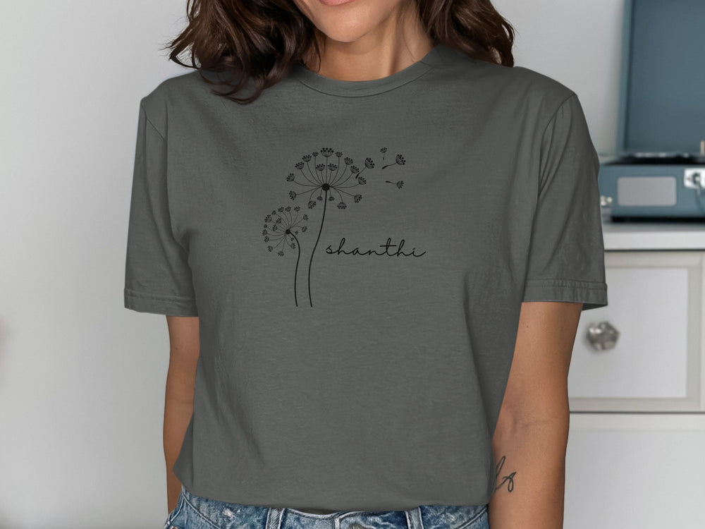 Dandelion Shanthi Graphic on Casual Grey T-Shirt