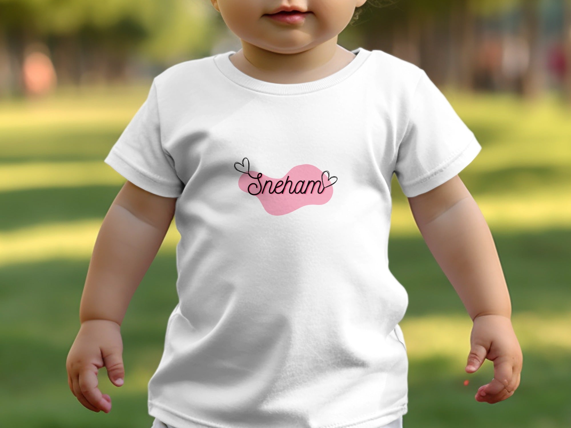Cute Baby Tee with Heart Accents Sneham Toddler Shirt