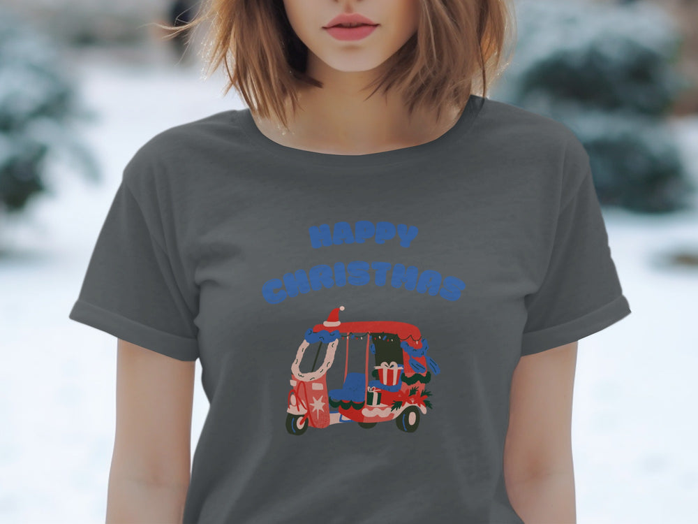 Happy Christmas Tuk-Tuk Festive Design T-shirt
