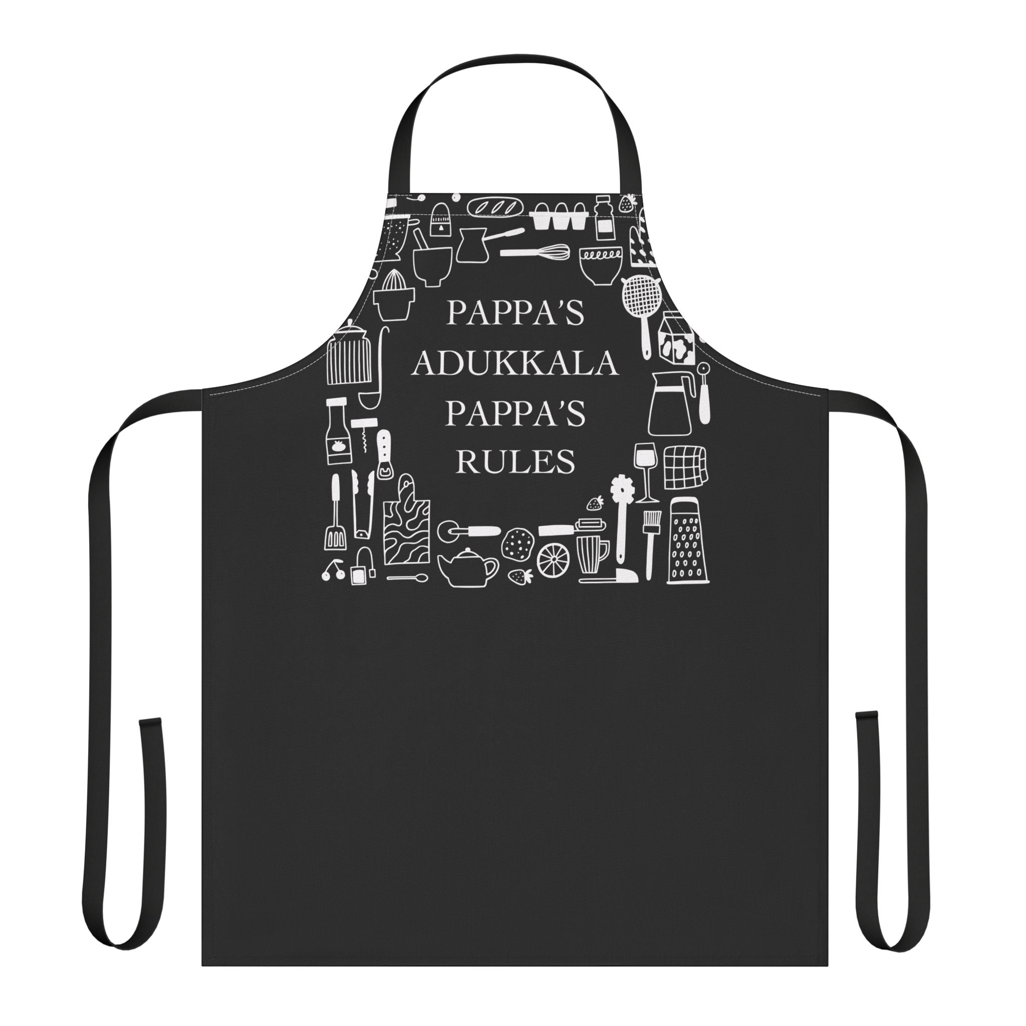 Apron — "Pappa's Adukkala, Pappa's Rules" Funny Kitchen Dad Apron