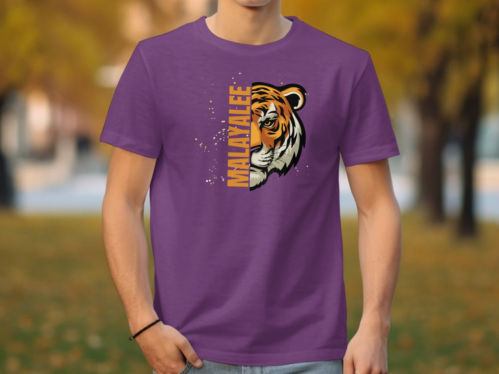 Malayalee Tiger Graphic Purple T-Shirt