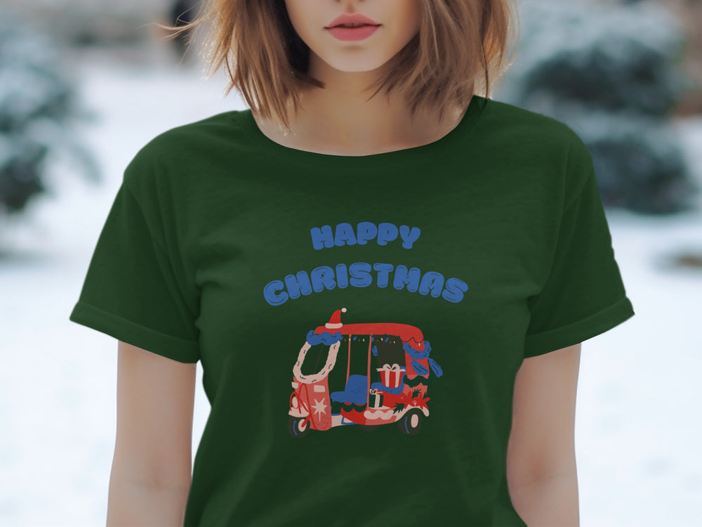 Happy Christmas Retro Holiday Tee for Festive Cheer