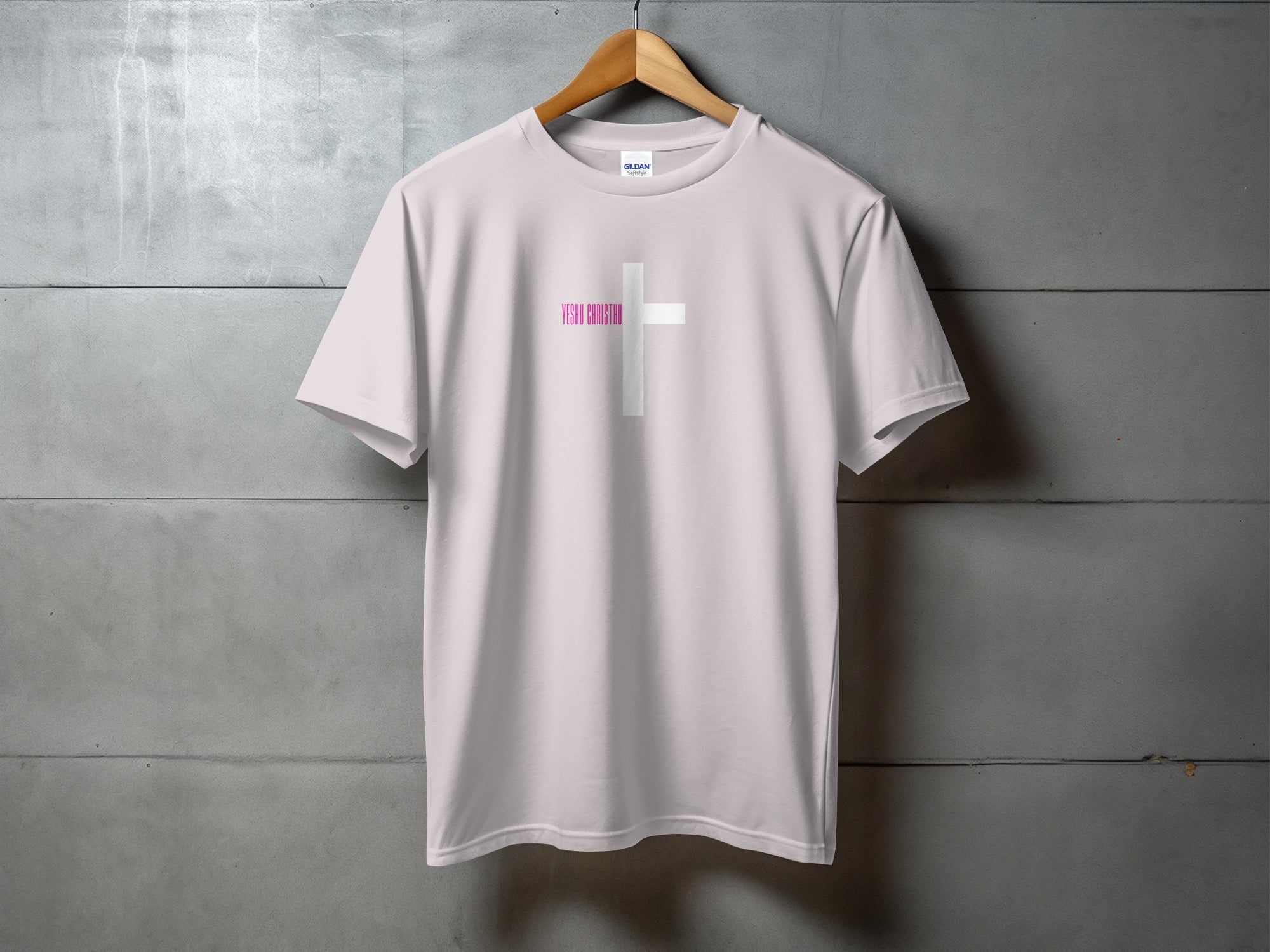 Stylish White T-shirt with Cross Graphic Design Shirt