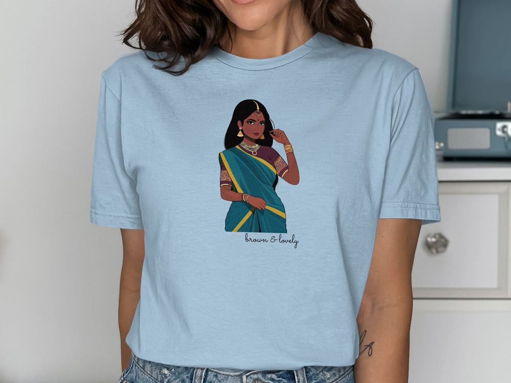 Traditional Illustration Indian Saree T-shirt