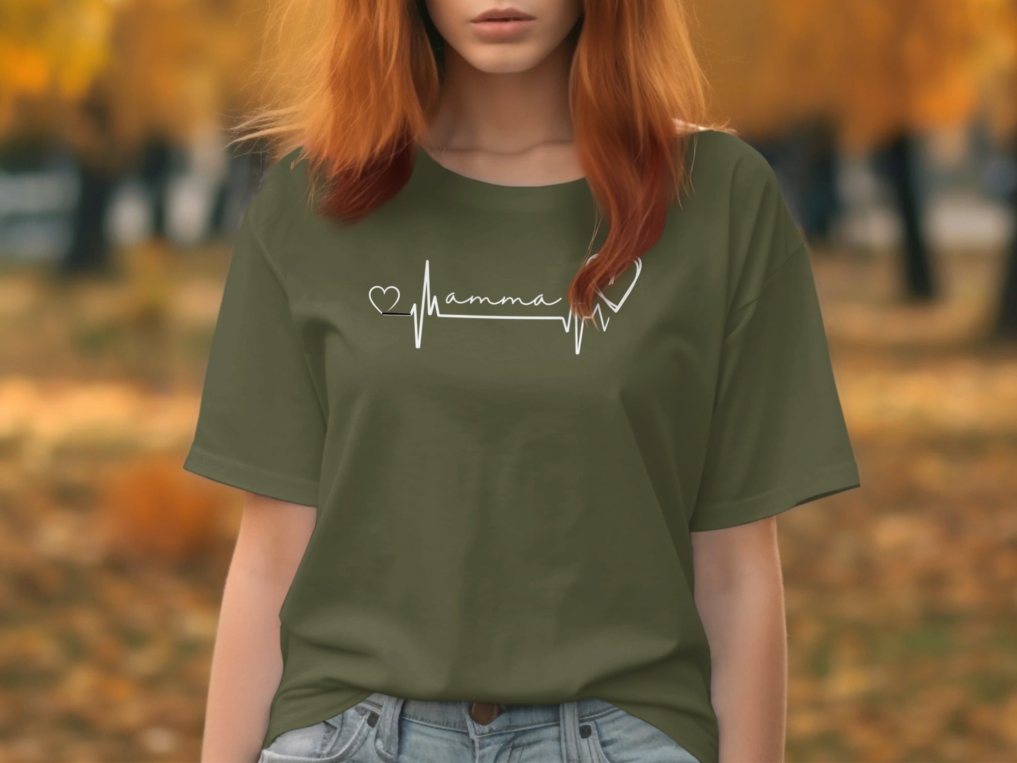 Heartbeat Design Mamma Love Casual T-Shirt
