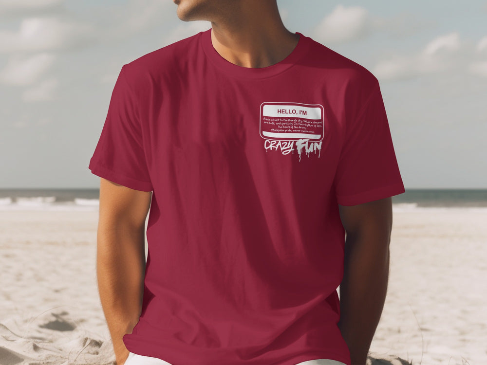 HELLO I'M Fun Graphic Tee with Name Badge Design