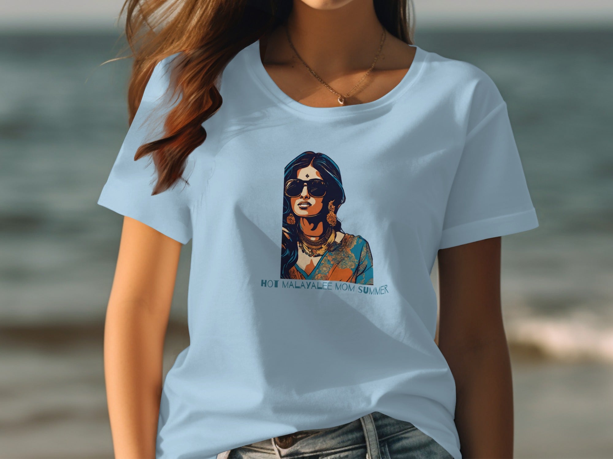 Hot Malayalee Mom Summer Graphic T-Shirt Apparel