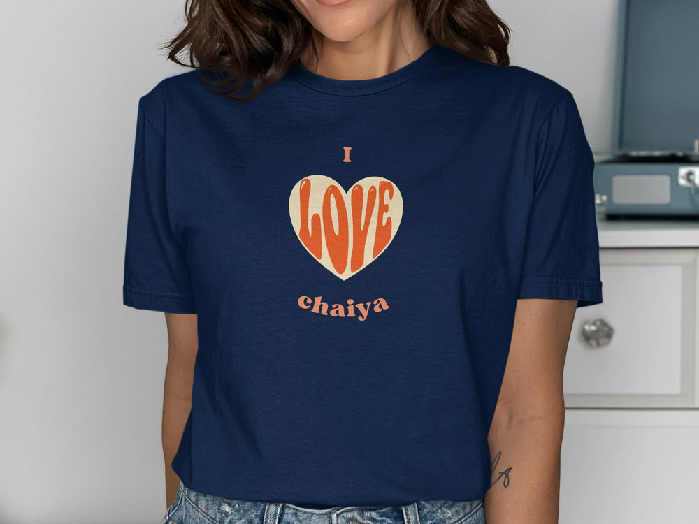 I Love Heart Graphic Printed Chaiya Shirt