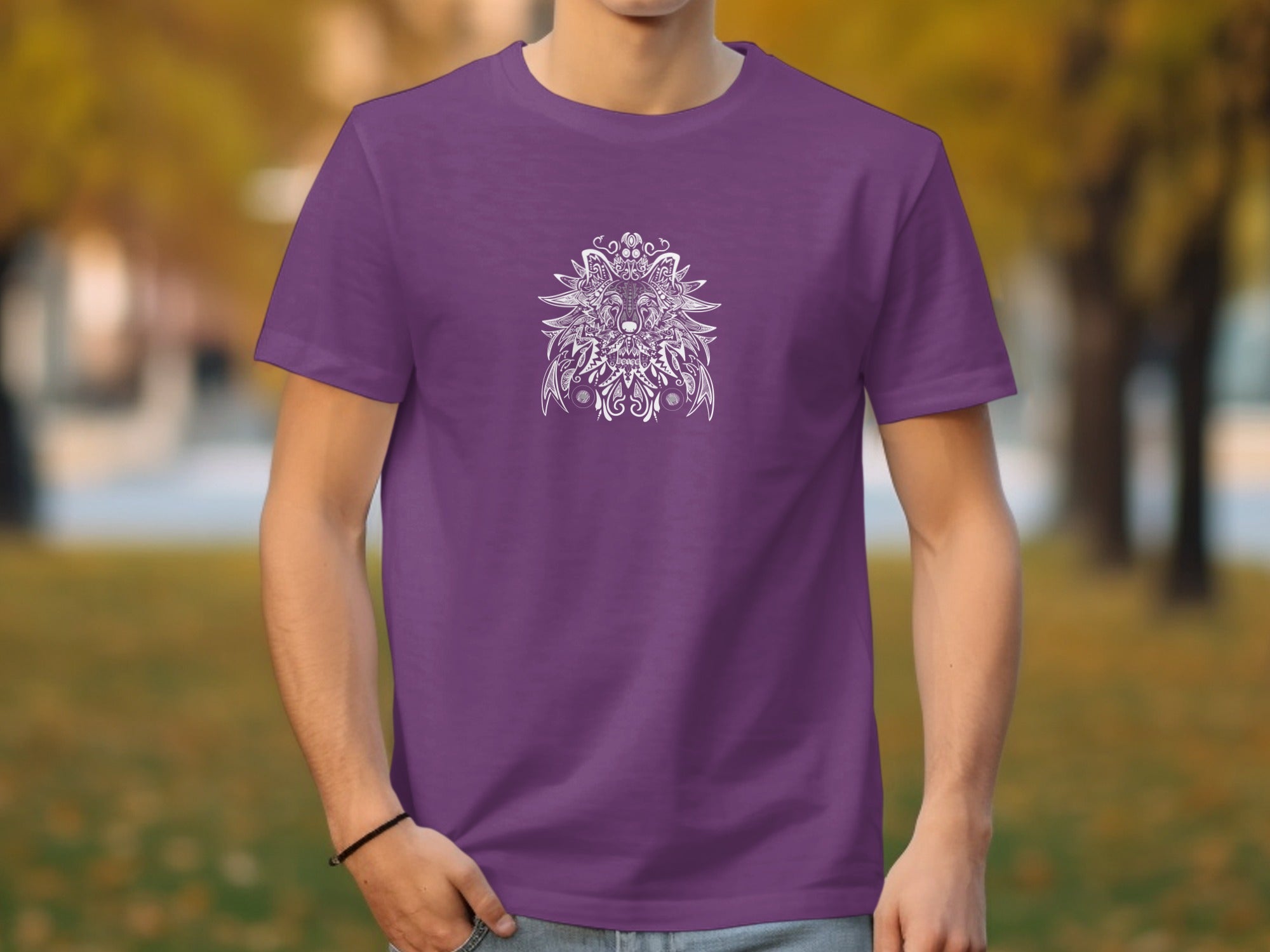 Purple Tee with Ornate Floral Mandala Design shirt