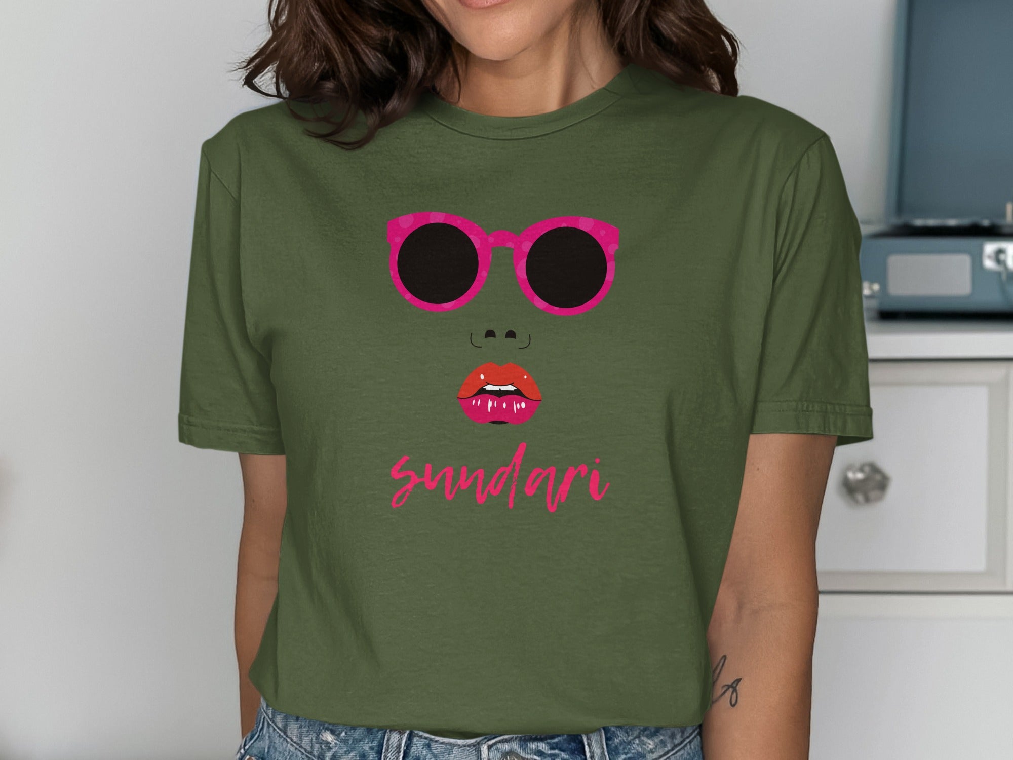 Sundari Design with Sunglasses and Lips Top